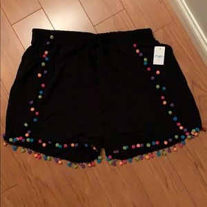 Rue21 Black PomPom Shorts